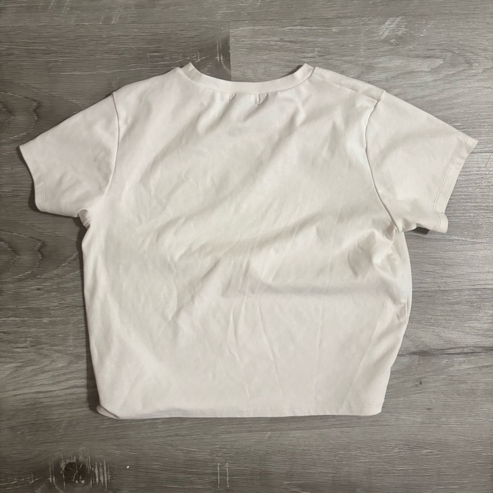Poster Girl White Baby Tee Size XL Glitter Festival Y2K Soft Girl - Picture 7 of 7